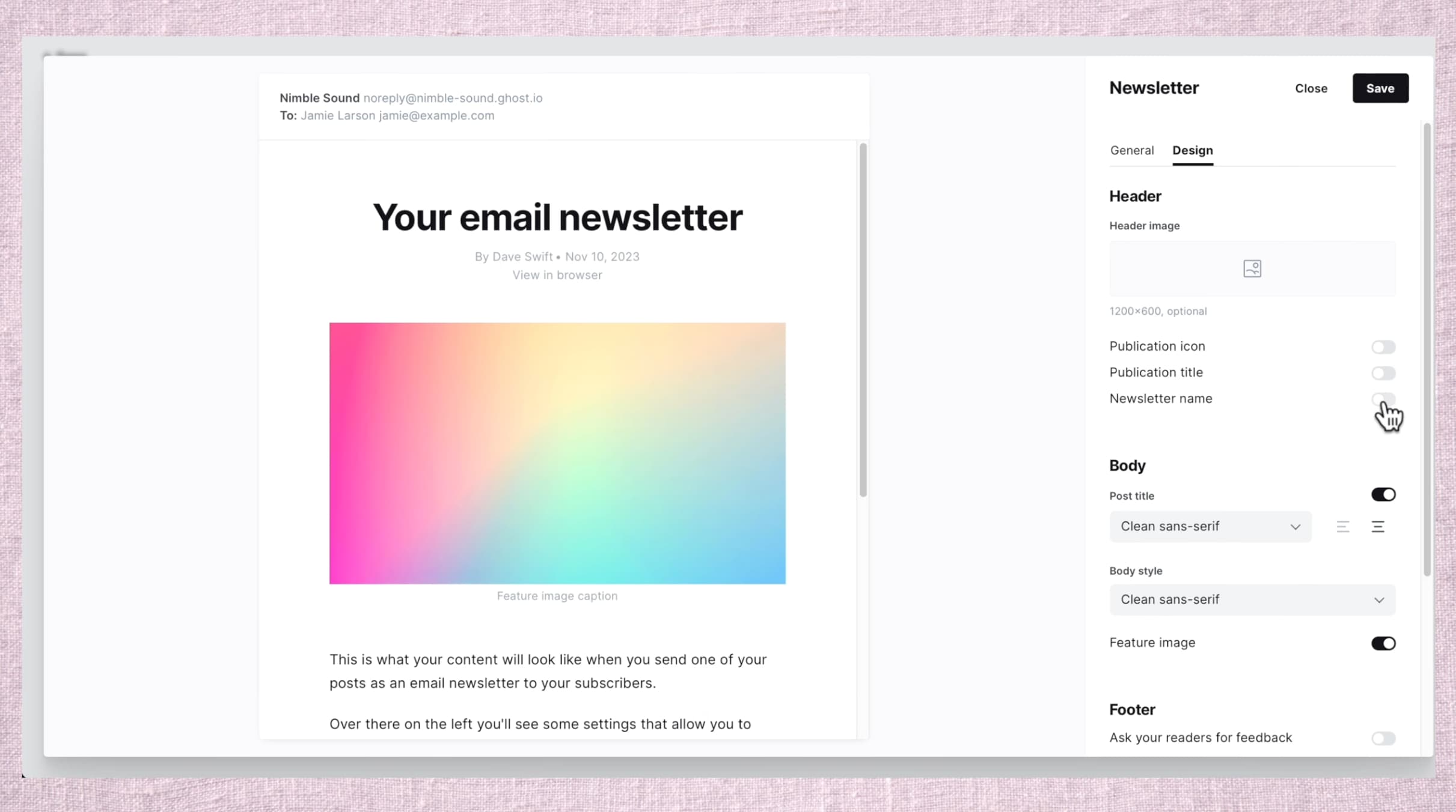 ghost newsletter