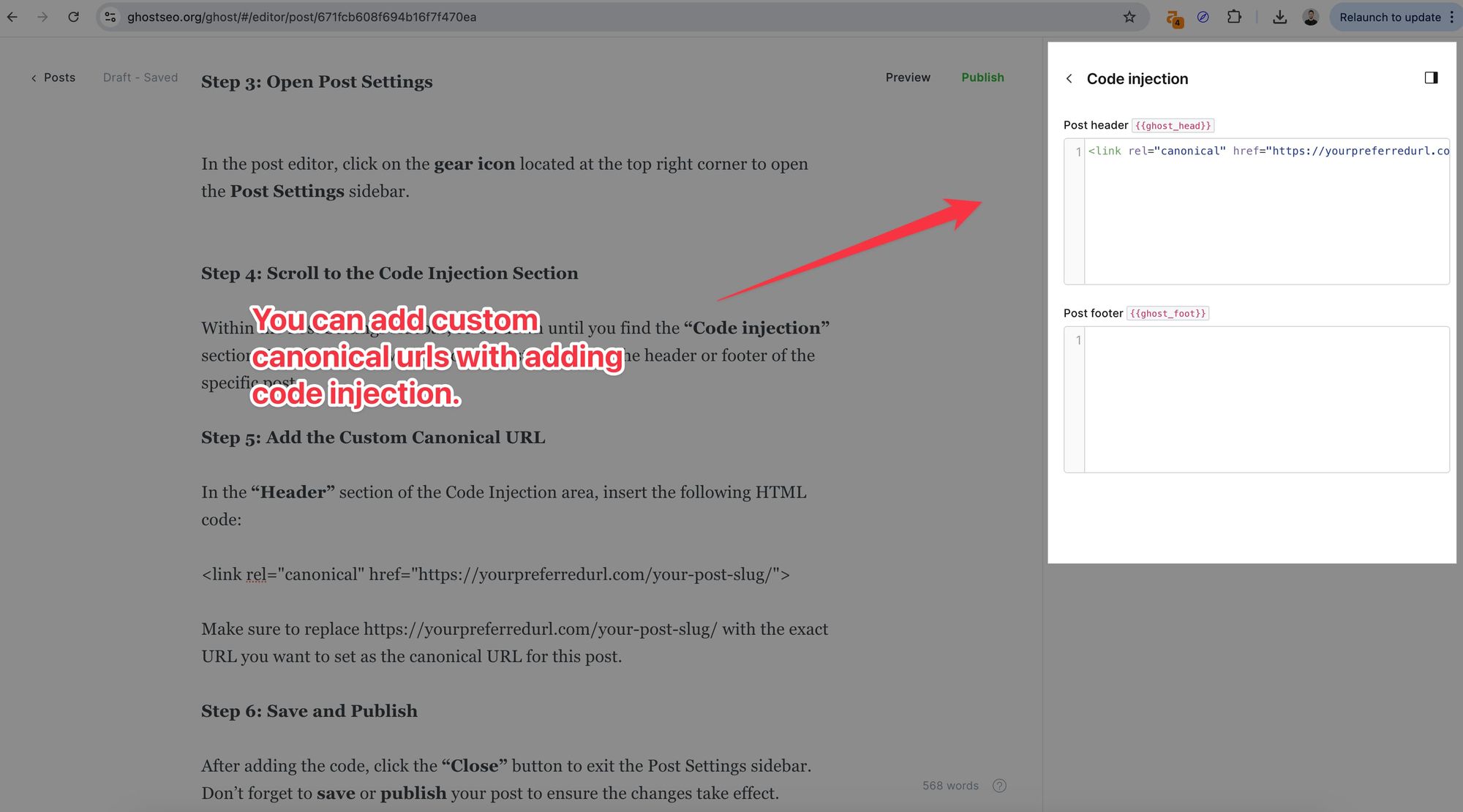 How to Add Custom Canonical URLs in Ghost CMS