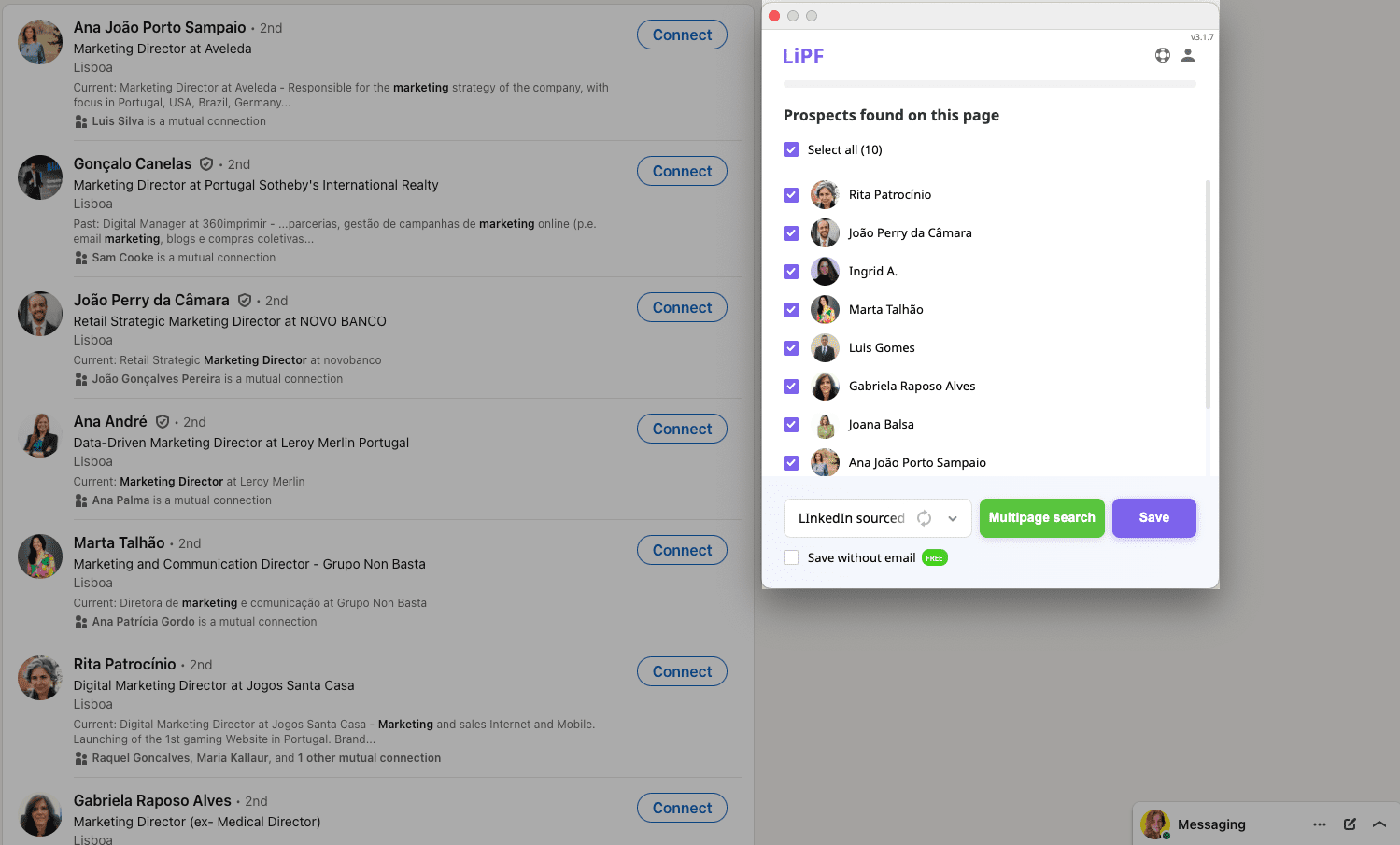 LinkedIn prospect finder Chrome extension showing how email extraction tools overlay on LinkedIn profile pages to reveal contact information