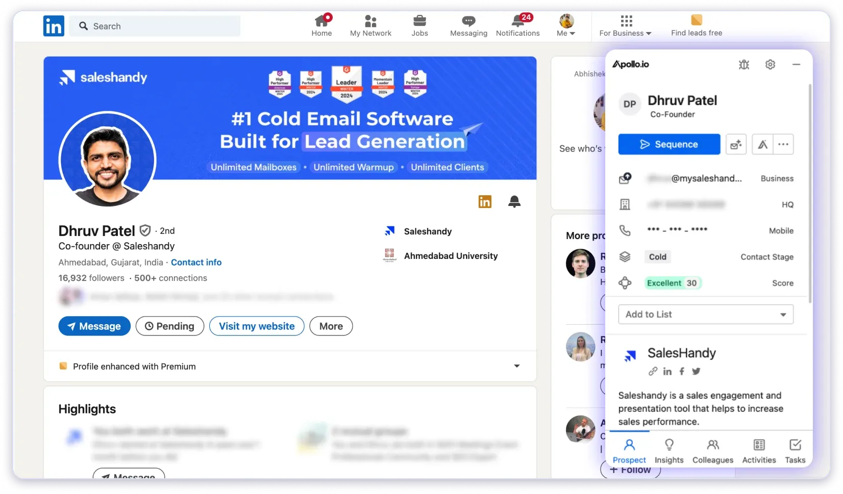 LinkedIn email finder workflow showing how email extractor tools pull verified contact data from LinkedIn profiles for sales outreach